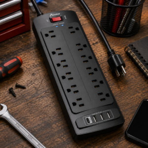 12-Outlet Surge Protector Power Strip with USB